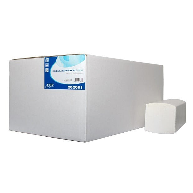 Euro handdoek Z-vouw cellulose wit flushable