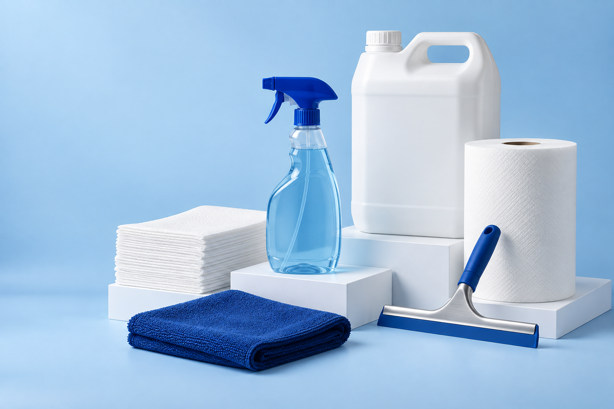 Schoonmaakmaterialen, reinigers en hygiënepapier